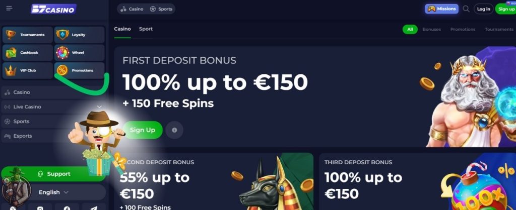 B7 Casino bonus