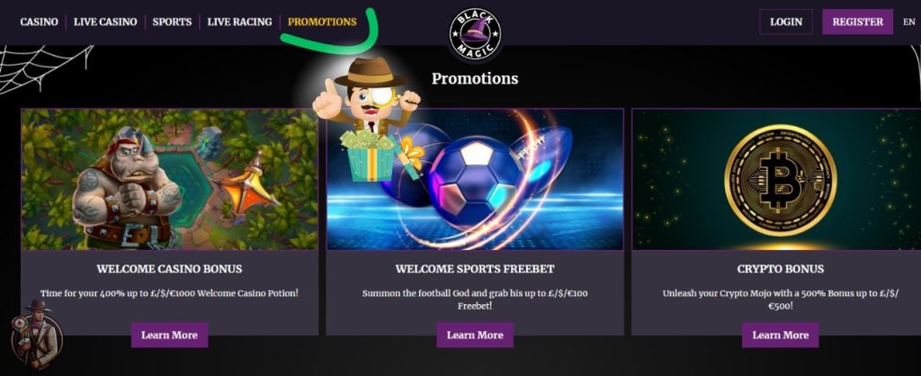 black magic casino bonus