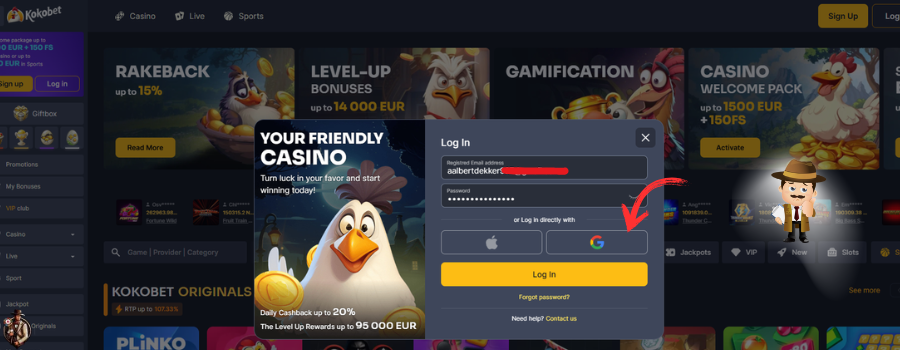 Kokobet Casino inloggen
