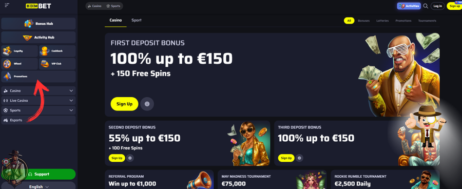 BDM BET casino bonus