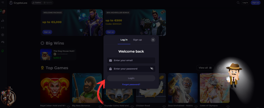 CryptoLeo Casino inloggen