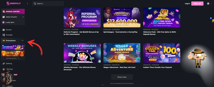 HunnyPlay casino bonus