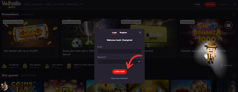 Valhallawins Casino inloggen
