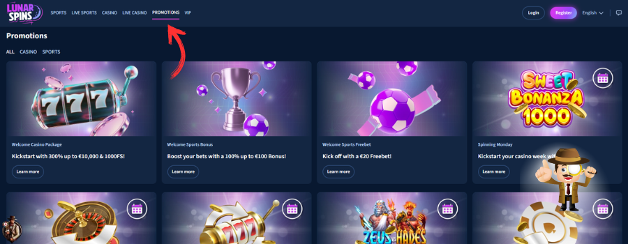 LunarSpins Casino bonus