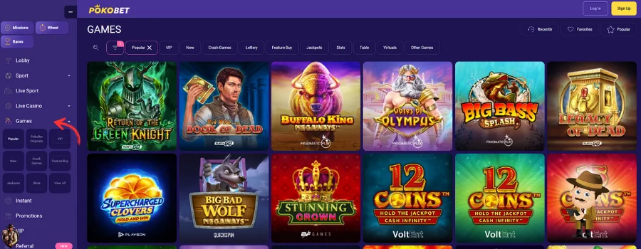 Pokobet Casino Spellen