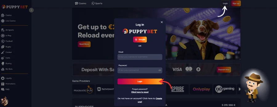 Puppybet Casino inloggen