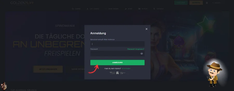 GoldenPlay Casino inloggen