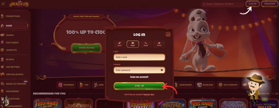 Magius Casino inloggen