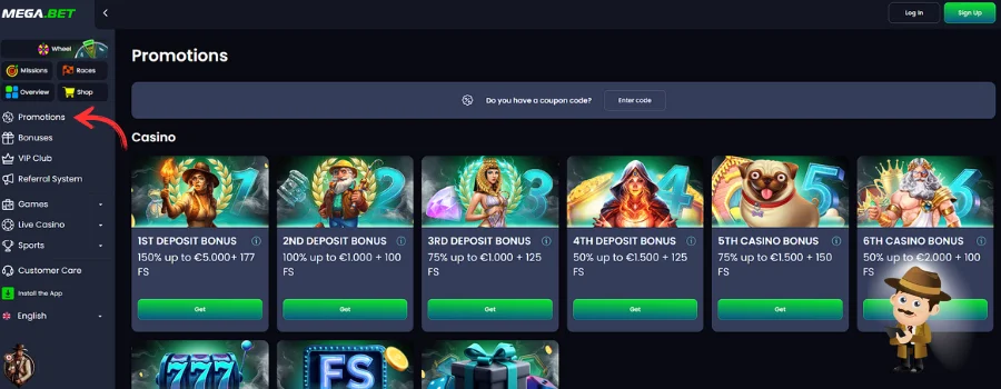 MegaBet Casino Bonus