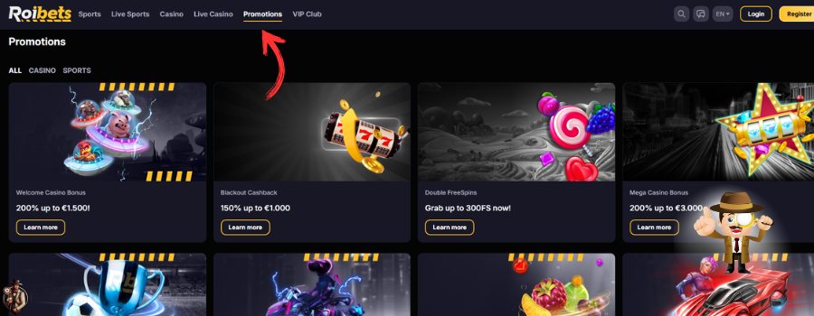 Roibets Casino bonus