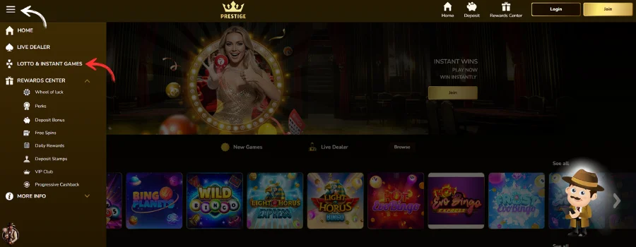 Prestige Casino Spellen