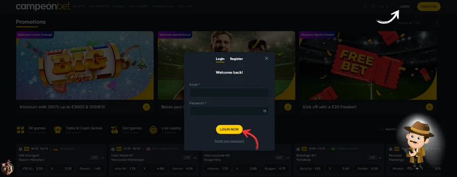 CampeonBet Casino inloggen