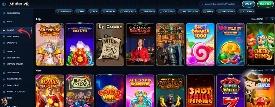 Millioner Casino Spellen