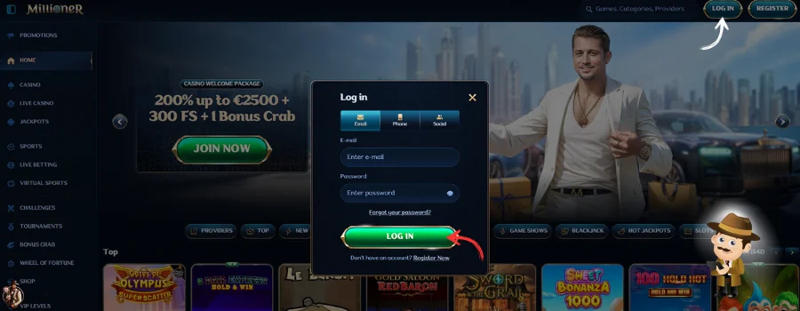 Millioner Casino inloggen