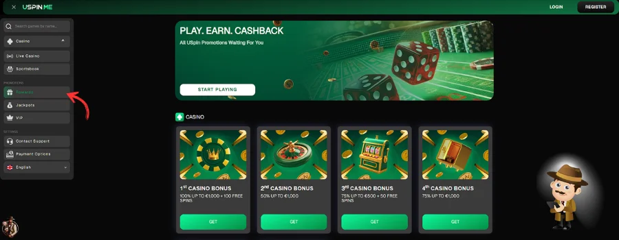 Uspin Casino bonus