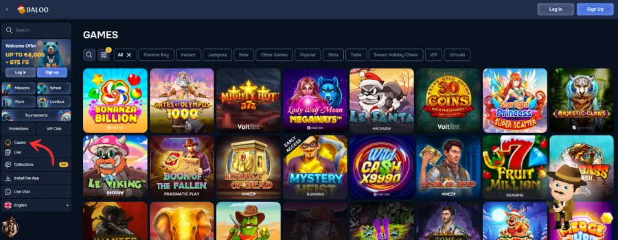 Baloo Casino Spellen