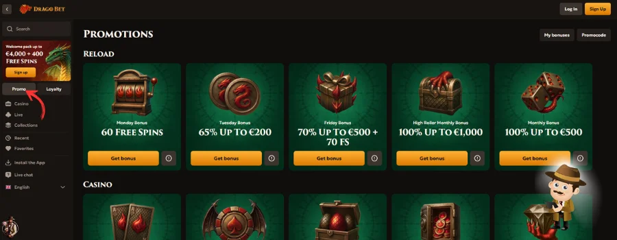 Dragobet Casino bonus