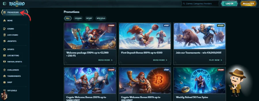 Ragnaro Casino bonus