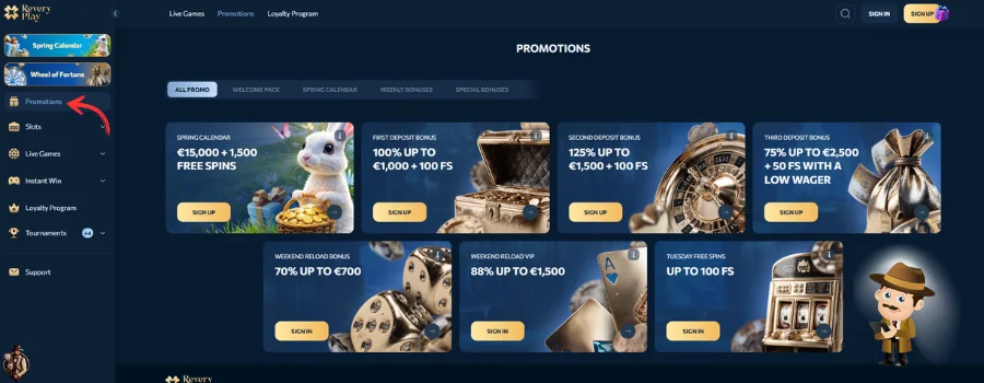 Revery Casino bonus