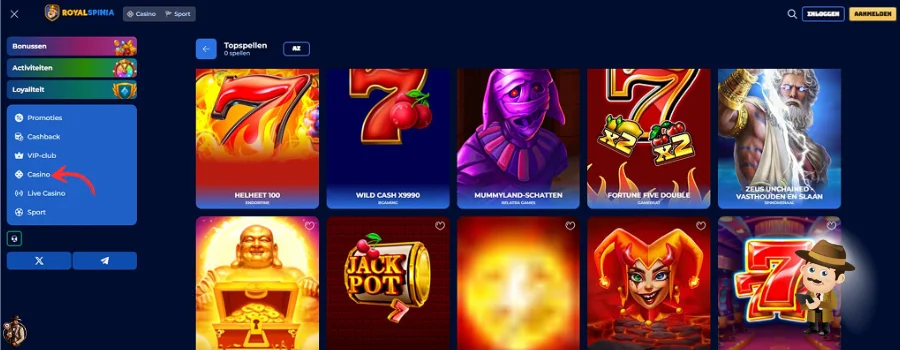 RoyalSpinia Casino Spellen