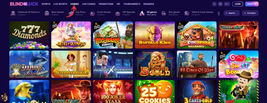 BlindLuck Casino Spellen