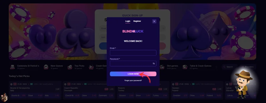 BlindLuck Casino inloggen