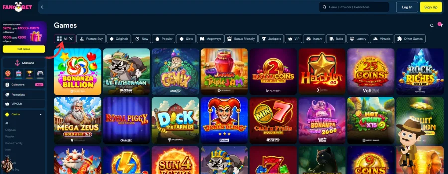 Fanobet Casino Spellen