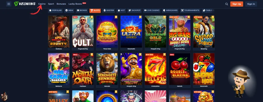 Velwins Casino Spellen