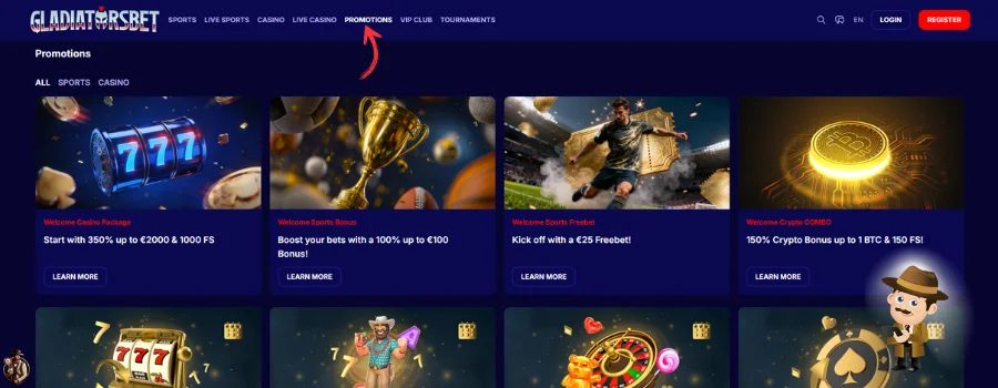 GladiatorsBet Casino bonus
