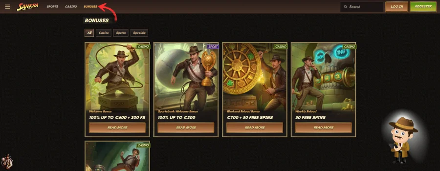 Sankra Casino bonus