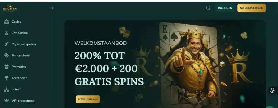Royalen casino welkomstbonus met gratis spins