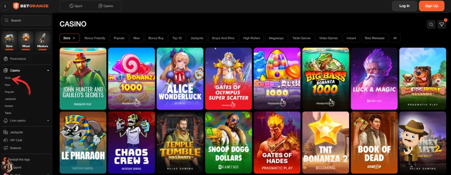 Betoranje Casino Spellen