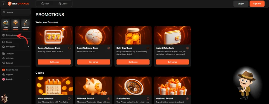 Betoranje Casino bonus