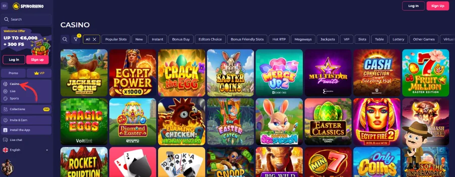Spinorhino Casino Spellen