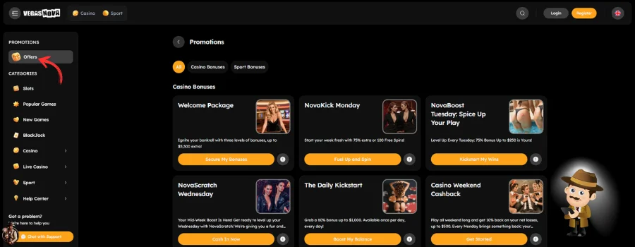 Vegas Nova Casino bonus