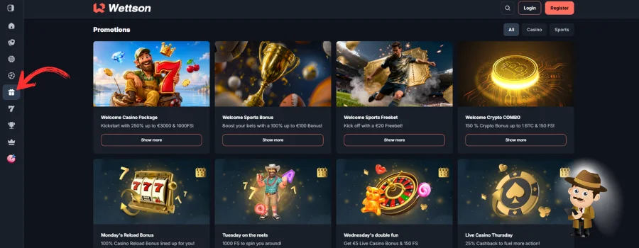 Wettson Casino bonus