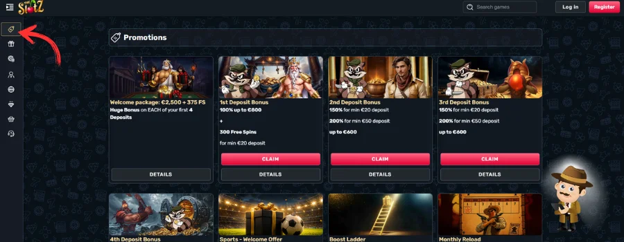 The Slotz Casino bonus