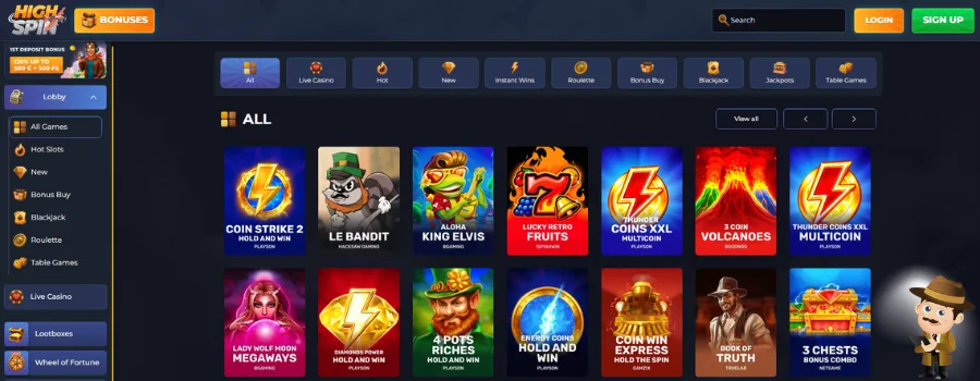 HighSpin Casino Spellen